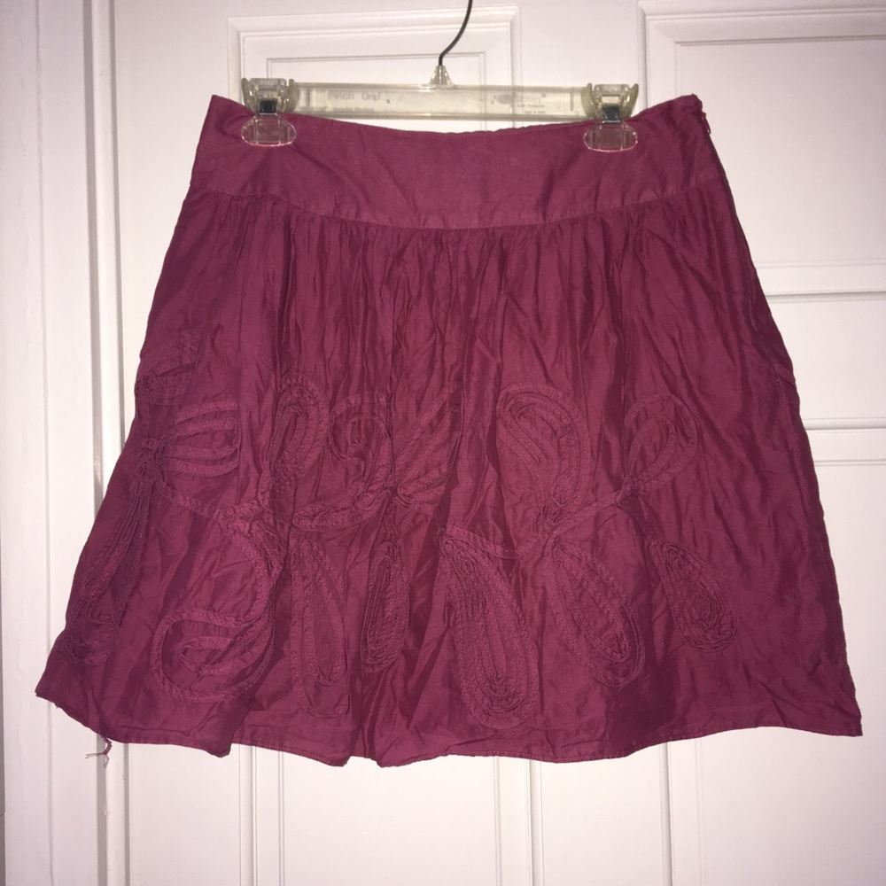 Ann Taylor Loft pink flower design puff skirt